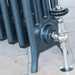 Arroll Edwardian 4 Column Cast Iron Radiator close up of legs and valve 