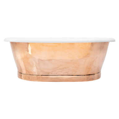 BC Designs Copper Enamel Roll Top Bathroom Wash Basin 530mm x 345mm on a white background