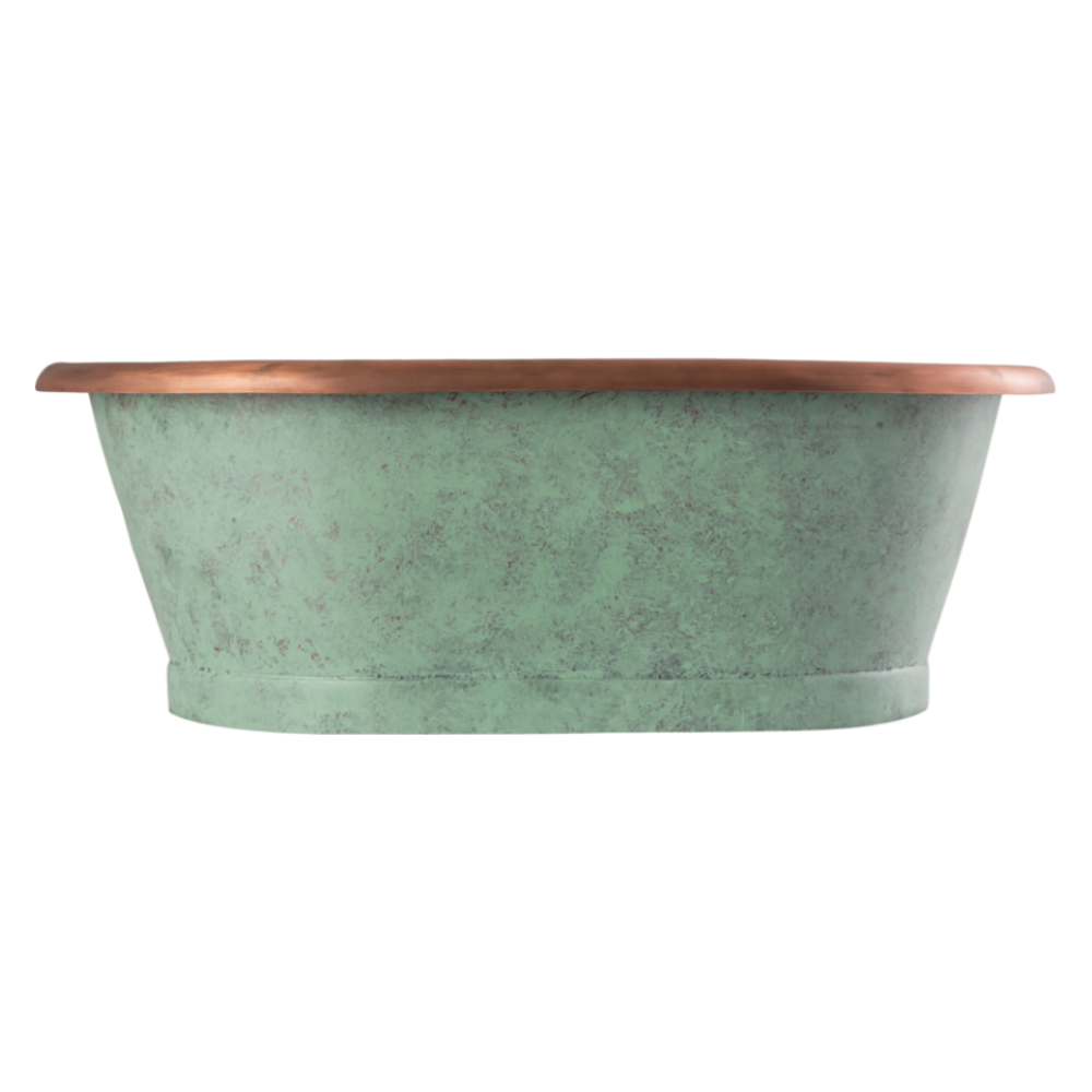BC Designs Verdigris Green Copper Roll Top Bathroom Basin 530mm x 345mm