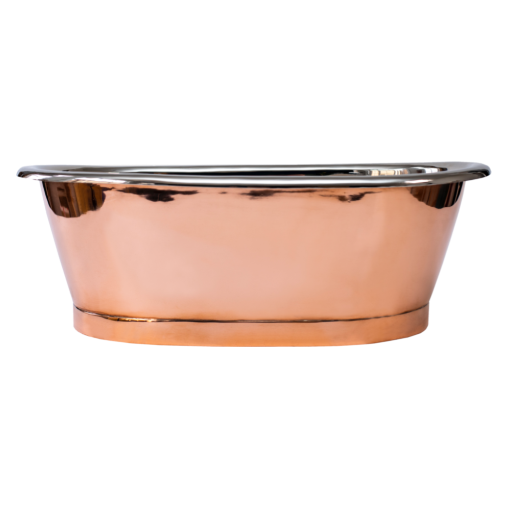 BC Designs Copper Nickel Roll Top Bathroom Wash Basin 530mm x 345mm