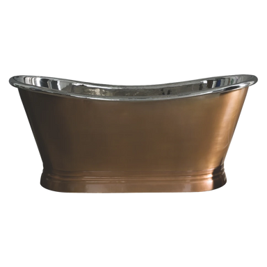 BC Designs Antique Copper-Nickel Bath, Roll Top Copper Bathtub 1700mm x 725mm BAC016 on clear background