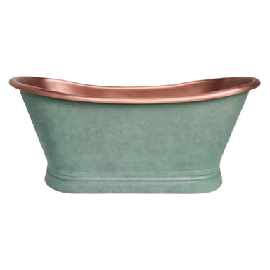 BC Designs Verdigris Green Antique Copper Bath, Roll Top Bathtub 1500mm x 725mm BAC023