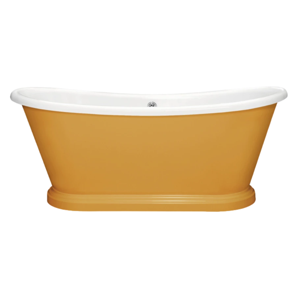 BC Designs Traditional Boat Bath Acrylic Roll Top Bespoke Custom Painted Bathtub 1700mm x 750mm BAC065 yellow