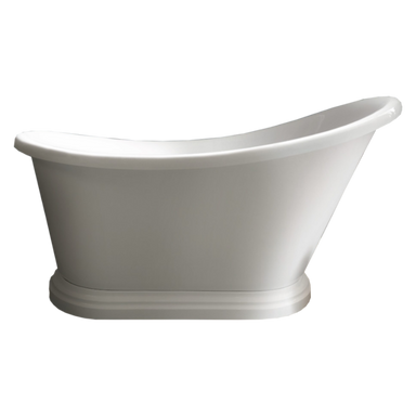 BC Designs Penny Acrylic Freestanding Small Bath, Roll Top Painted Slipper 1360x750mm