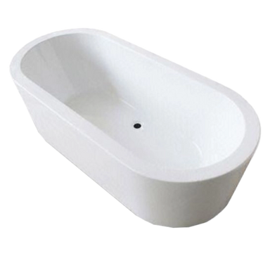 BC Designs Plazia Acrylic Freestanding Bath, Double Ended Bath, Polished White, 1780x800mm