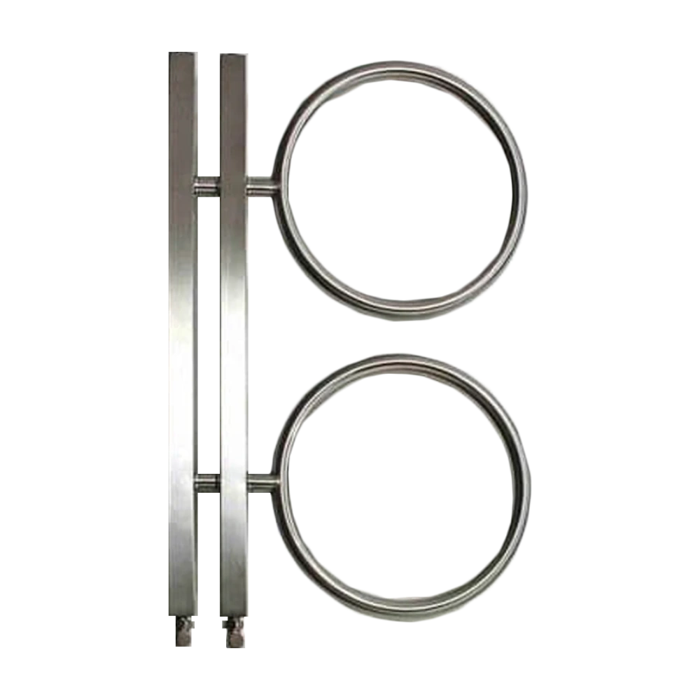 Carisa Castor Stainless Steel Designer Towel Radiator, two circles. Clear background image