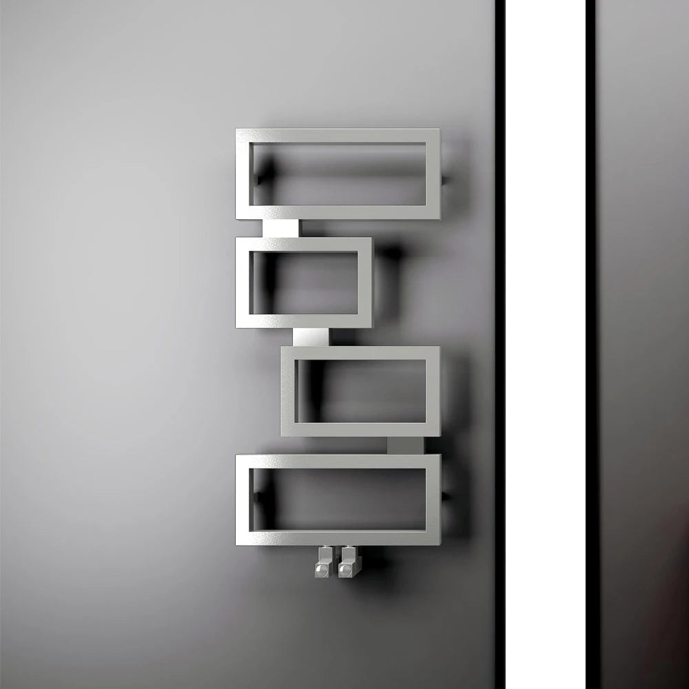 Carisa Clash Stainless Steel Designer Towel Radiator fixed to a living space wall