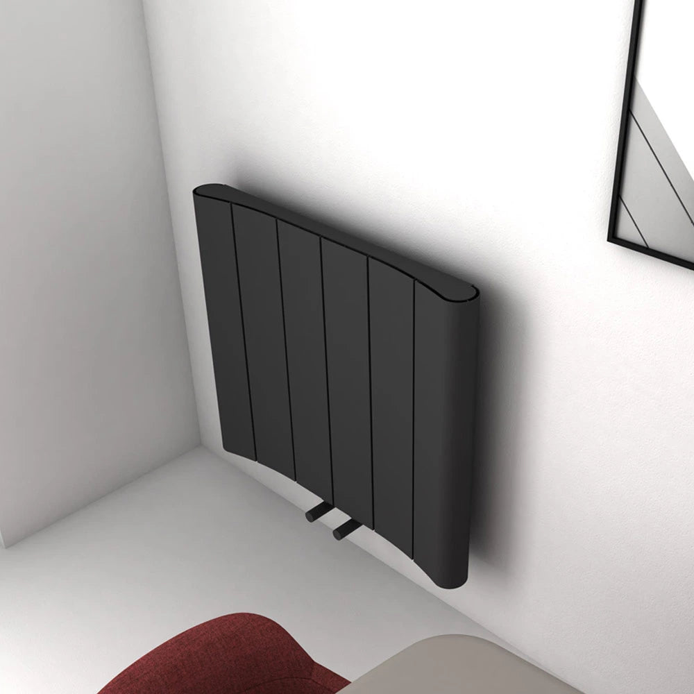 Carisa Curvy Horizontal Aluminium Radiator in a living space