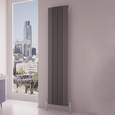 Carisa Dune Vertical Aluminium Radiator, in a living space