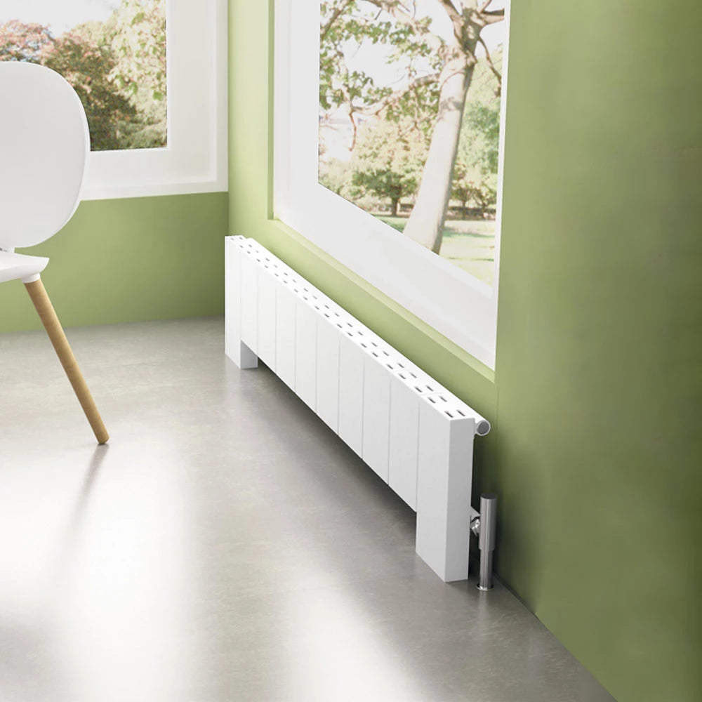 Carisa Elvino Floor Aluminium Horizontal Radiator in a living space 