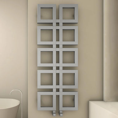 Carisa Knight Stainless Steel Towel Radiator in a bathroom space