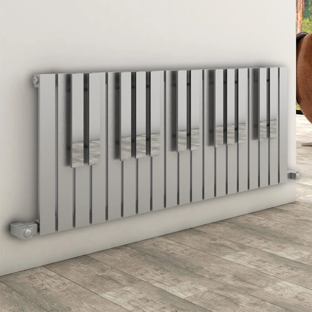 Carisa Piano Stainless Steel Horizontal Designer Radiator in a living space
