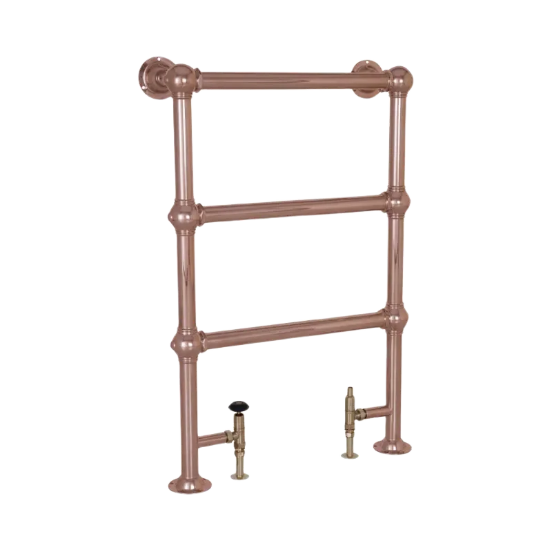 Carron Colossus Towel Radiator Floor Mounted 1000mm heigth x 650mm width in polished shining copper rail tow001