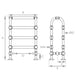 measurements of the Carron Colossus Horse Towel Radiator 935mm x 625mm