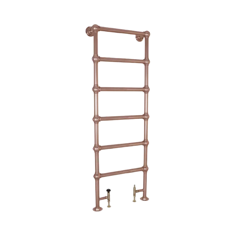 largest towel rail in the range the Carron Colossus Towel Radiator Floor Mounted 1800mm height x 650mm width in copper finish on clear background tow013