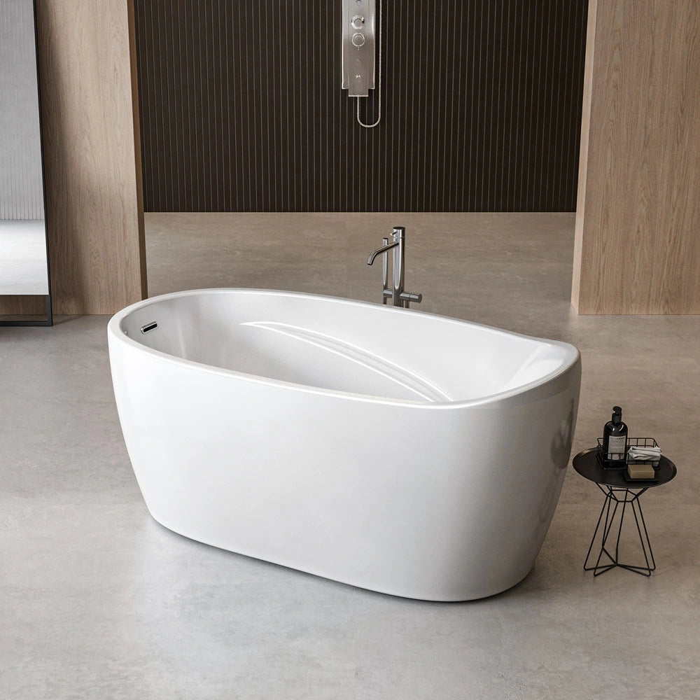 Charlotte Edwards Ceres Acrylic Small Freestanding Painted Bath, Single Ended Bathtub, 1400x750mm in a bathroom space