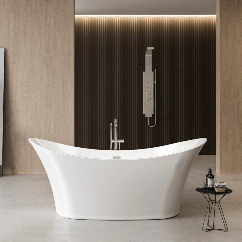Charlotte Edwards Harrow Acrylic Freestanding Bath, Double Ended Slipper Bathtub, 1700x700mm gloss white