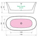 Charlotte Edwards Luna Acrylic Freestanding Bath, specification drawing