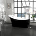 Charlotte Edwards Portobello Acrylic Freestanding Bath, gloss black, shown in a bathroom space