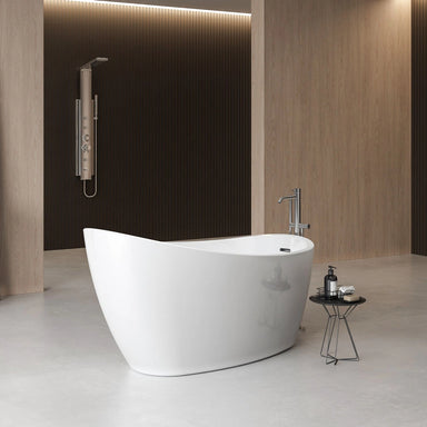 Charlotte Edwards Proteus Acrylic Freestanding Bath gloss white in a bathroom space