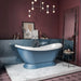 Charlotte Edwards Trafalgar Acrylic Freestanding Bath, f&b bespoke painted, ultra marine blue bath in a bathroom space