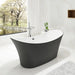 Charlotte Edwards Harrow Acrylic Freestanding Bath, Double Ended Slipper Bathtub, 1700x700mm, matt black side view