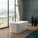 Charlotte Edwards Leda Acrylic Freestanding Bath, gloss white bath in a bathroom space