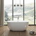 Charlotte Edwards Mayfair Acrylic Freestanding Bath, Double Ended white Bathtub in a bathroom space