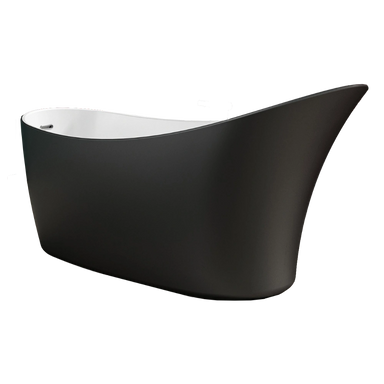 Charlotte Edwards Portobello Acrylic Freestanding Bath, clear background matt black
