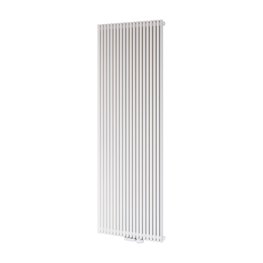 Eucotherm Corus Vertical Tube Radiator white, on a clear background showcasing the single radiator