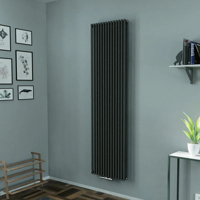 Eucotherm Gaja Duo Vertical Radiator anthracite, in a interior living space