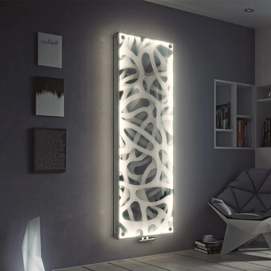 Eucotherm Mars Vitro Picture LED Vertical Radiator, in a living area