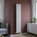 Eucotherm Orion Vertical Aluminium Radiator, white in a living space
