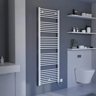 Eucotherm Primo Electro Towel Radiator white, in a bathroom space