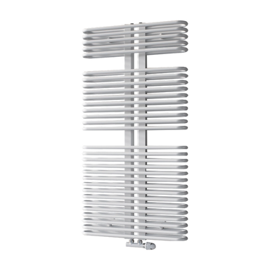 Eucotherm Helios steel designer radiator painted white in tube size 1176x600mm