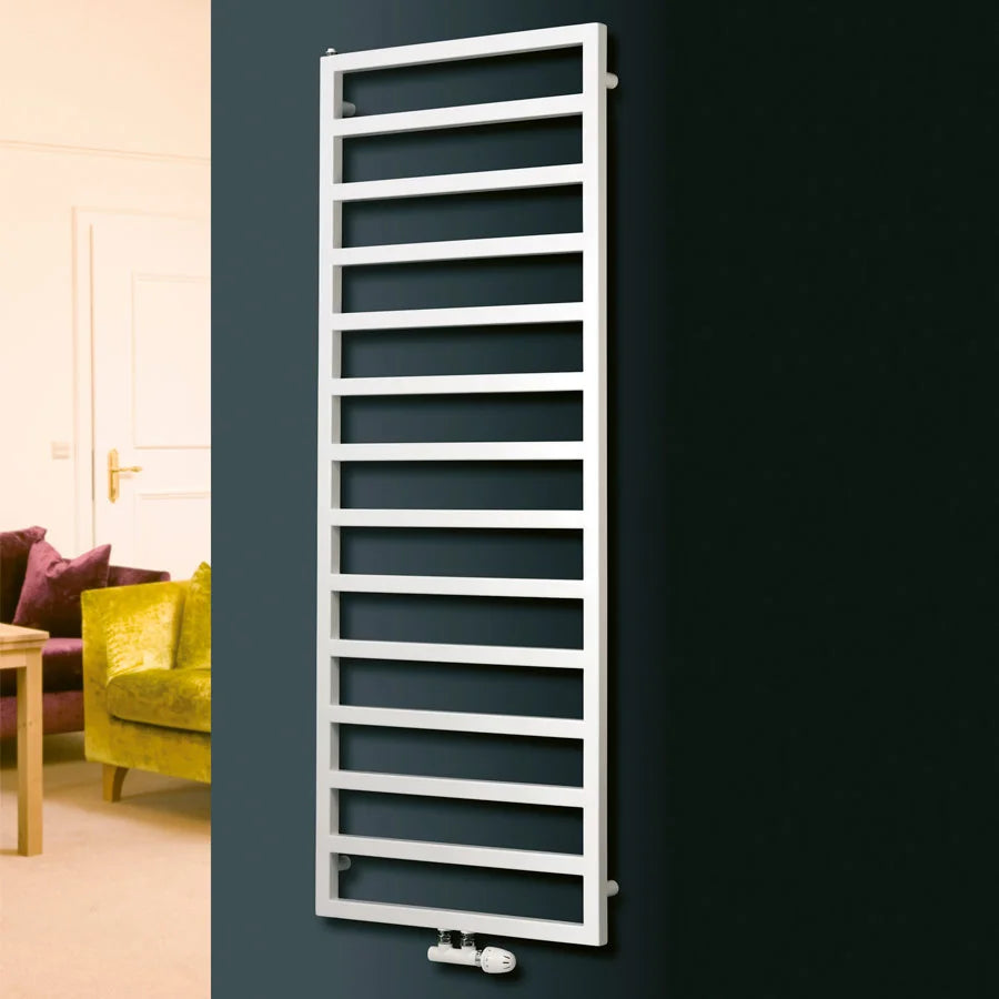 Eucotherm Sidus Towel Radiator white, in a bathroom space
