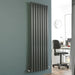 Eucotherm Vulkan Round Tube Radiator anthracite in a living space