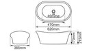 Hurlingham Copper-Nickel Bateau Bathroom Wash Basin, 620x215mm specification