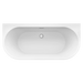Tissino Angelo Double Ended D-Shape Acrylic Bath, Back To Wall, White 1700mm x 800mm