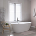 Tissino Angelo Acrylic Freestanding Bath, White 1500x750mm in a bathroom space