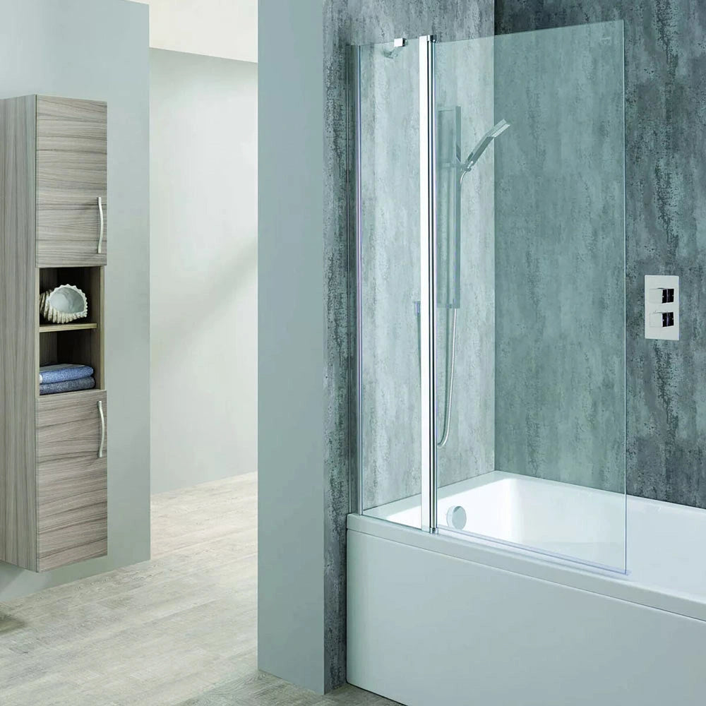 Tissino Messina Double Panel Rectangular Bath Screen, in a bathroom space
