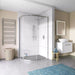 Tissino Giorgio2 Offset Quadrant Slate Shower Tray, grey in a bathroom space