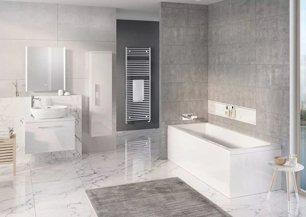 Tissino Lorenzo Eco Single Ended Acrylic Bath in a bathroom 