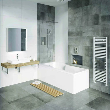 Tissino Lorenzo Premium Left Hand Shower Bath 1700x700mm, right handed in a bathroom space