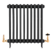 Arroll Cast Iron Black Radiator with UK15 Radiator Valve with wheel head and feauring chimney design in finish antique brass
