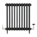 Arroll Cast Iron Black Radiator with UK15 Radiator Valve with wheel head and feauring chimney design in colour polished nickel