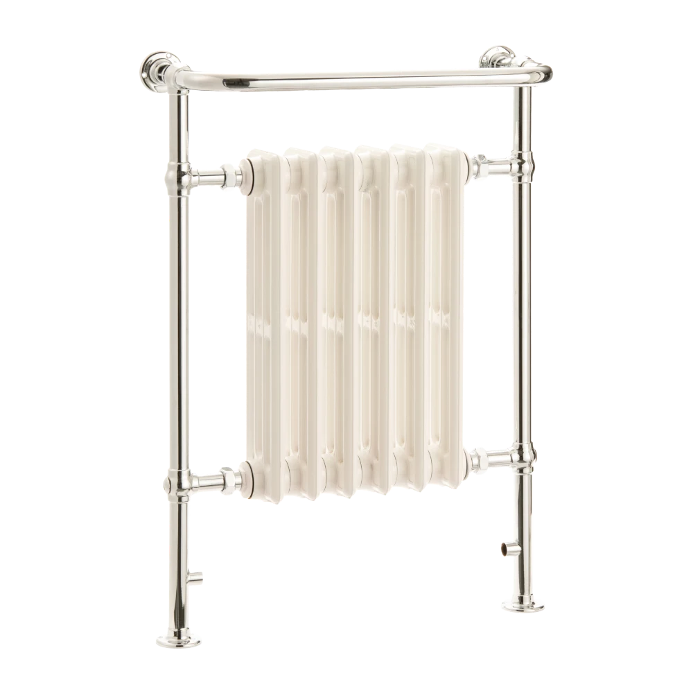 arroll cast iron white painted clear background vintage and modern influence designer radiator