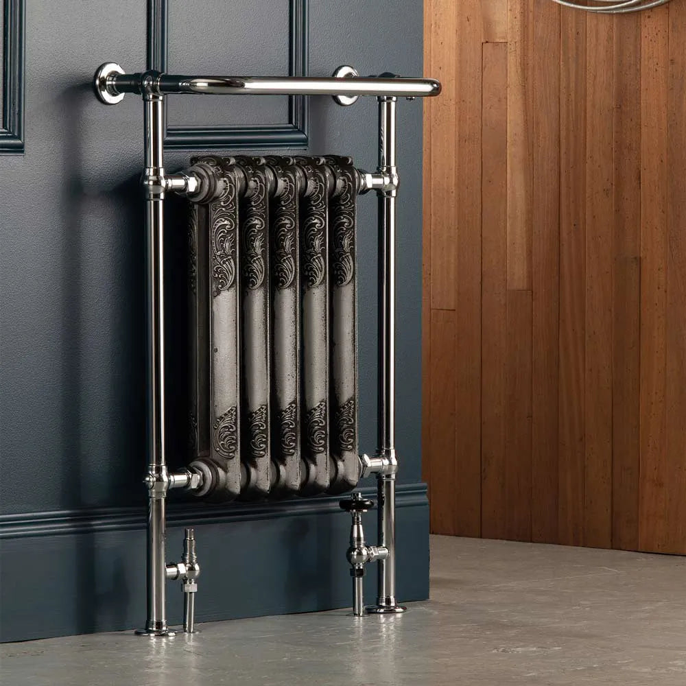arroll heated towel radiator chrome outer and grey painted inner