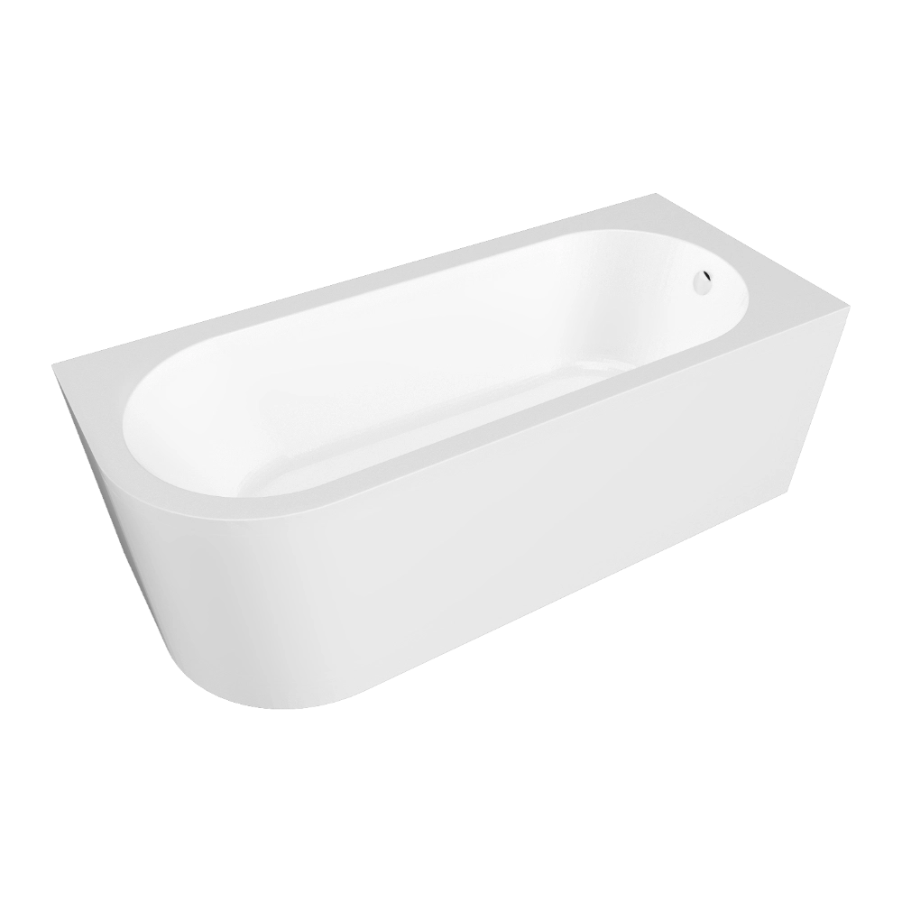 BC Designs Ancorner Acrylic Shower Bath, Back To Wall Bathtub 1700mm x 750mm right hand
