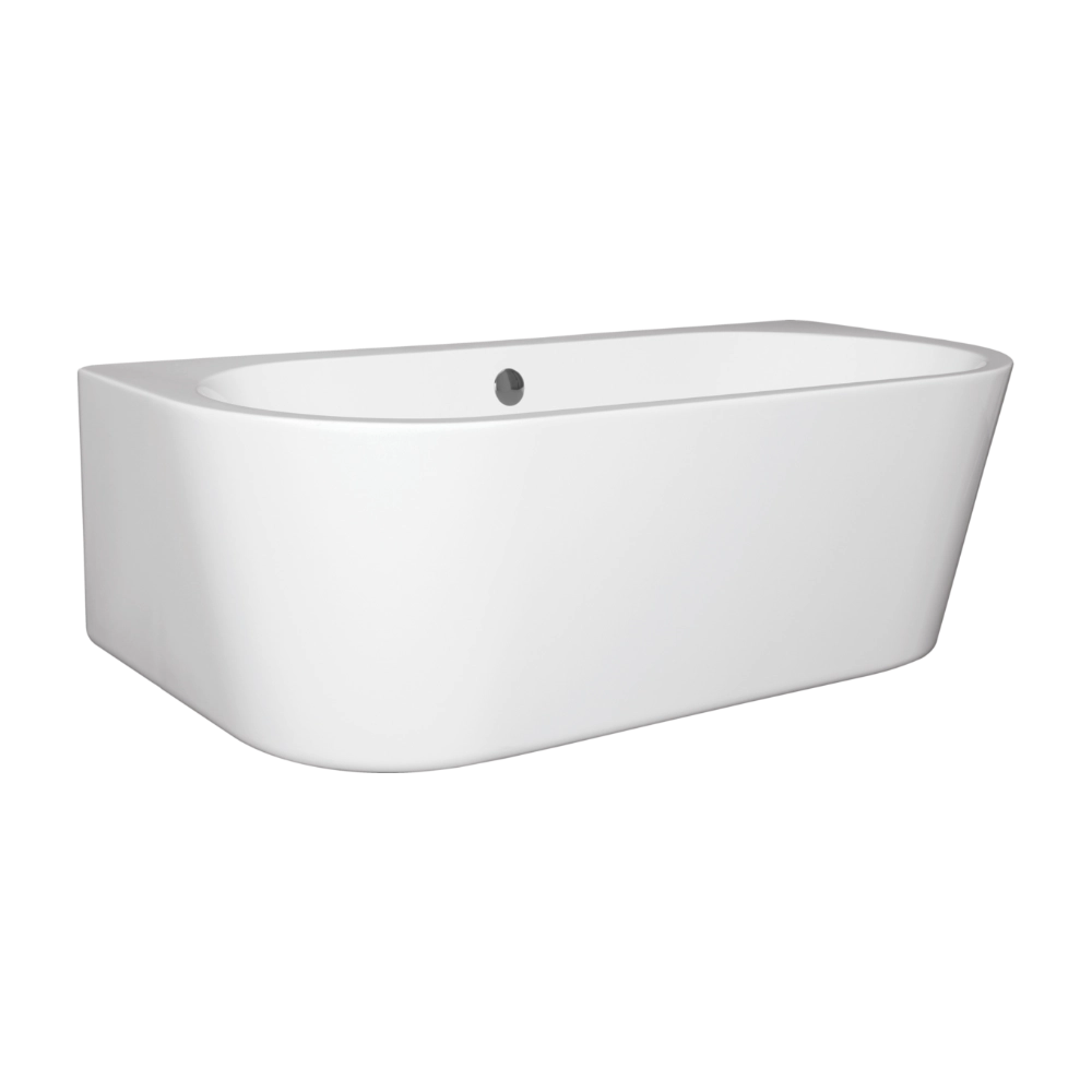 BC Designs Ancorner Acrylic Shower Bath, Back To Wall Bathtub 1700mm x 750mm